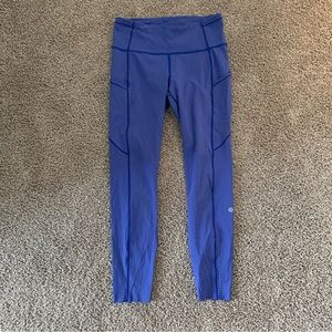Lululemon Fast & Free Blue Leggings Women’s 8 *SEE FLAW*